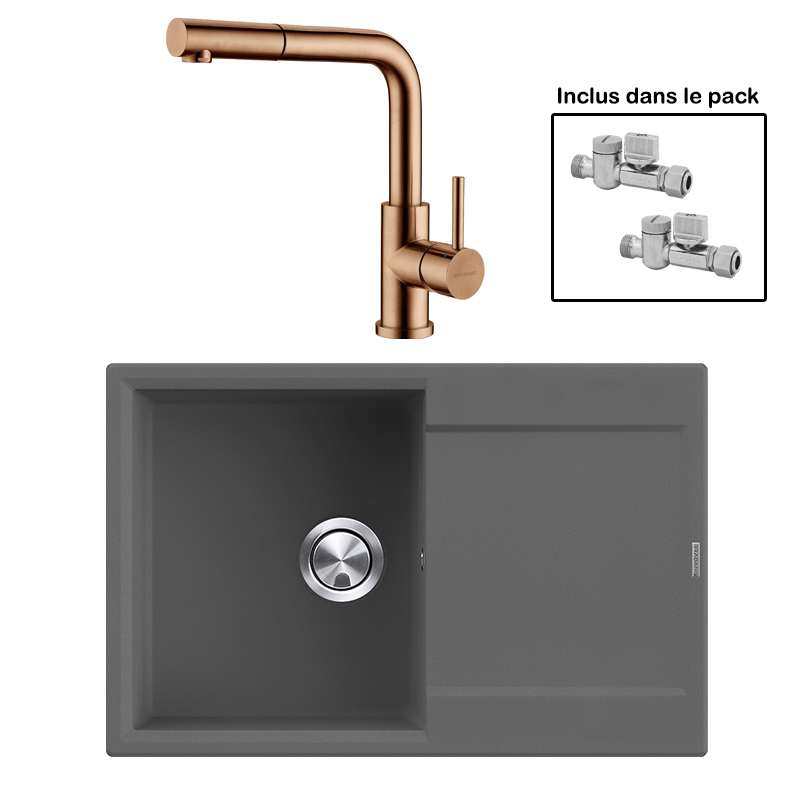 Pack : BRADANIT 38 GRIS + AVISIO DOUCHETTE CUIVRE ECO90