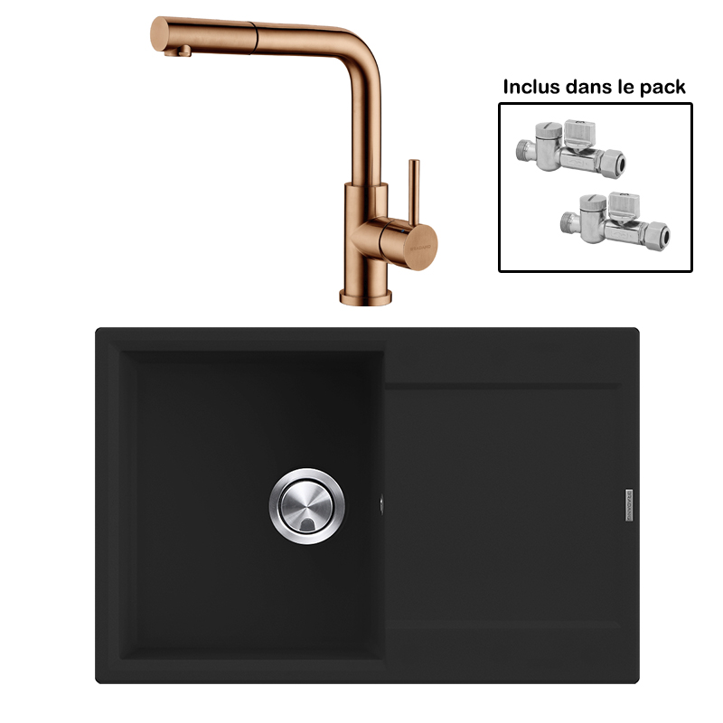 Pack : BRADANIT 38 NOIR + AVISIO DOUCHETTE CUIVRE ECO90