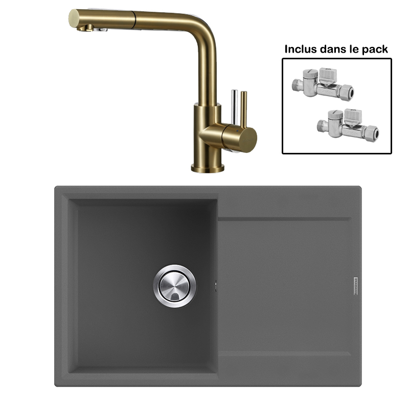 Pack : BRADANIT 38 GRIS + AVISIO DOUCHETTE LAITON ECO90