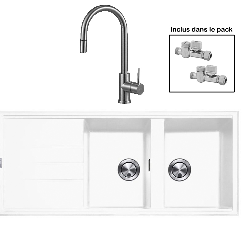 Pack : BRADANIT 3333 BLANC + ALLIA DOUCHETTE INOX