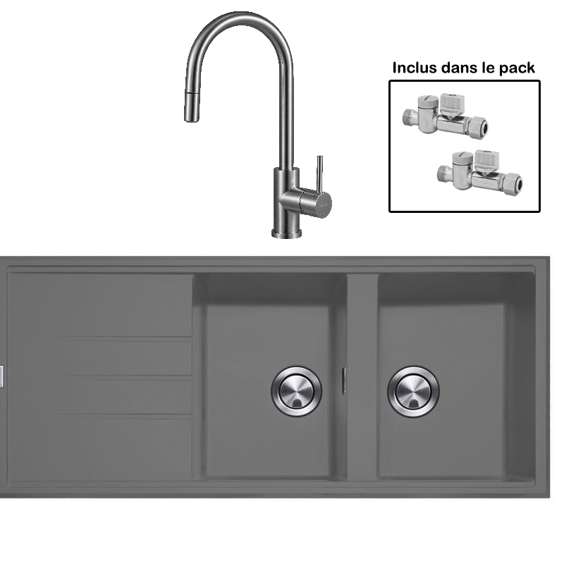 Pack : BRADANIT 3333 GRIS + ALLIA DOUCHETTE INOX