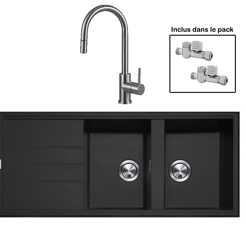 Pack : BRADANIT 3333 NOIR + ALLIA DOUCHETTE INOX
