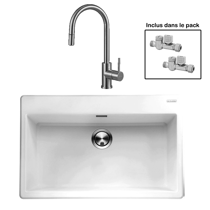 Pack : BRADANIT 73 BLANC + ALLIA DOUCHETTE INOX