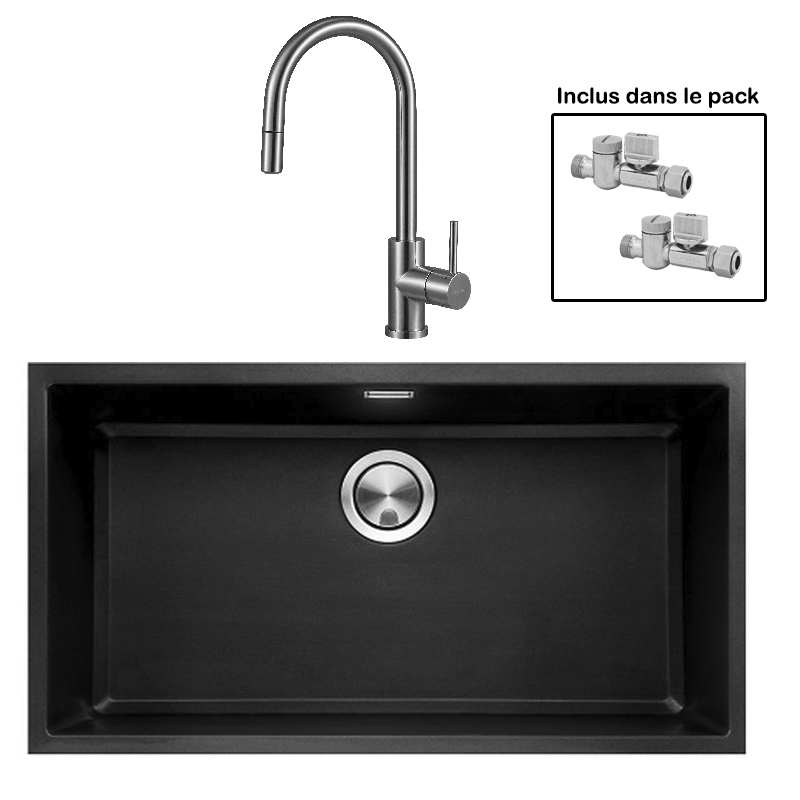 Pack : BRADANIT 73 U NOIR + ALLIA DOUCHETTE INOX