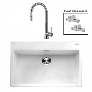 Pack : BRADANIT 73 BLANC + ALENTO DOUCHETTE INOX
