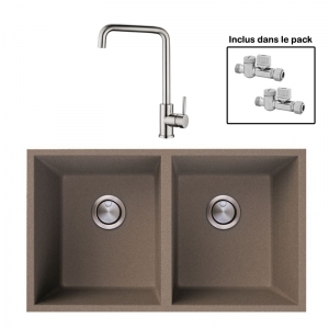 Pack : BRADANIT 3636 U MOKA + ARRONE INOX