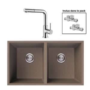 Pack : BRADANIT 3636 U MOKA + AVISIO DOUCHETTE INOX ECO45