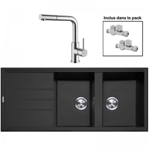 Pack : BRADANIT 3333 NOIR + AVISIO DOUCHETTE 90 INOX