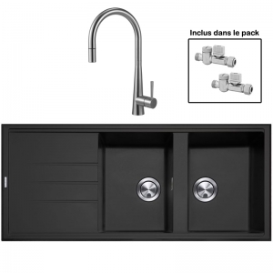 Pack : BRADANIT 3333 NOIR + ALENTO DOUCHETTE INOX