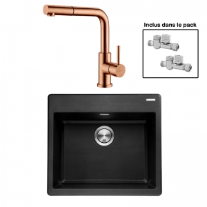 Pack : BRADANIT 51 NOIR + AVISIO DOUCHETTE CUIVRE ECO90