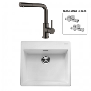 Pack : BRADANIT 51 BLANC + AVISIO DOUCHETTE BLACK ECO90