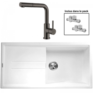 Pack : BRADANIT 48 BLANC + AVISIO DOUCHETTE BLACK ECO90