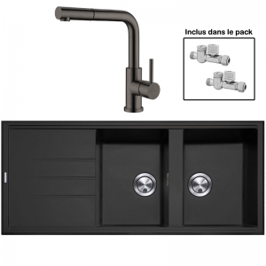 Pack : BRADANIT 3333 NOIR + AVISIO DOUCHETTE BLACK ECO90