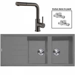 Pack : BRADANIT 3333 GRIS + AVISIO DOUCHETTE BLACK ECO90