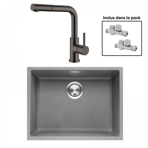 Pack : BRADANIT 51 U GRIS + AVISIO DOUCHETTE BLACK ECO90