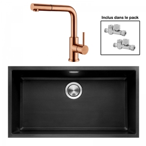 Pack : BRADANIT 73 U NOIR + AVISIO DOUCHETTE CUIVRE ECO90