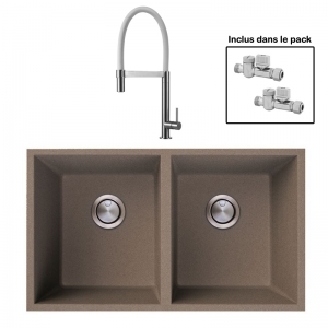 Pack : BRADANIT 3636 U MOKA + TANARO BLANC
