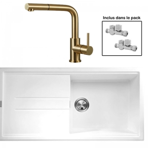 Pack : BRADANIT 48 BLANC + AVISIO DOUCHETTE LAITON ECO90