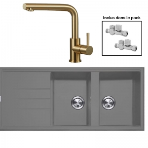 Pack : BRADANIT 3333 GRIS + AVISIO DOUCHETTE LAITON ECO90