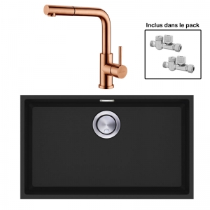 Pack : BRADANIT 62 U NOIR + AVISIO DOUCHETTE CUIVRE ECO90