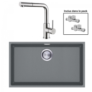 Pack : BRADANIT 62 U GRIS + AVISIO DOUCHETTE INOX ECO45