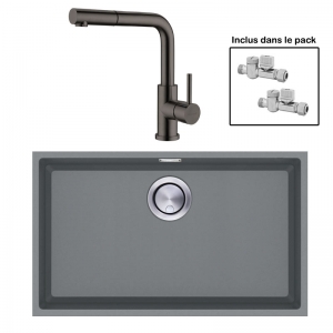 Pack : BRADANIT 62 U GRIS + AVISIO DOUCHETTE BLACK ECO90