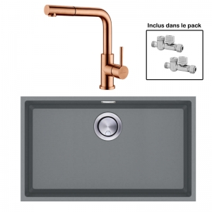 Pack : BRADANIT 62 U GRIS + AVISIO DOUCHETTE CUIVRE ECO90