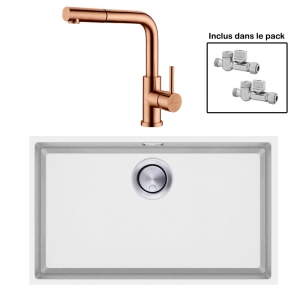 Pack : BRADANIT 62 U BLANC + AVISIO DOUCHETTE CUIVRE ECO90