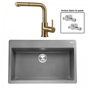 Pack : BRADANIT 73 GRIS + AVISIO DOUCHETTE LAITON ECO90