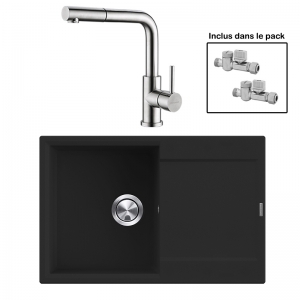 Pack : BRADANIT 38 NOIR + AVISIO DOUCHETTE INOX ECO45