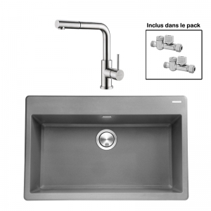 Pack : BRADANIT 73 GRIS + AVISIO DOUCHETTE 90 INOX