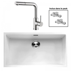 Pack : BRADANIT 73 U BLANC + AVISIO DOUCHETTE 90 INOX