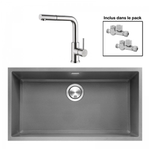 Pack : BRADANIT 73 U GRIS + AVISIO DOUCHETTE INOX ECO45