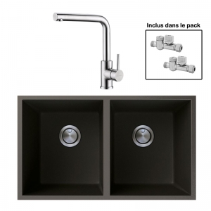 Pack : BRADANIT 3636 U NOIR + AVISIO INOX 90