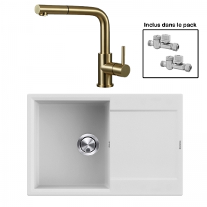 Pack : BRADANIT 38 BLANC + AVISIO DOUCHETTE LAITON ECO90